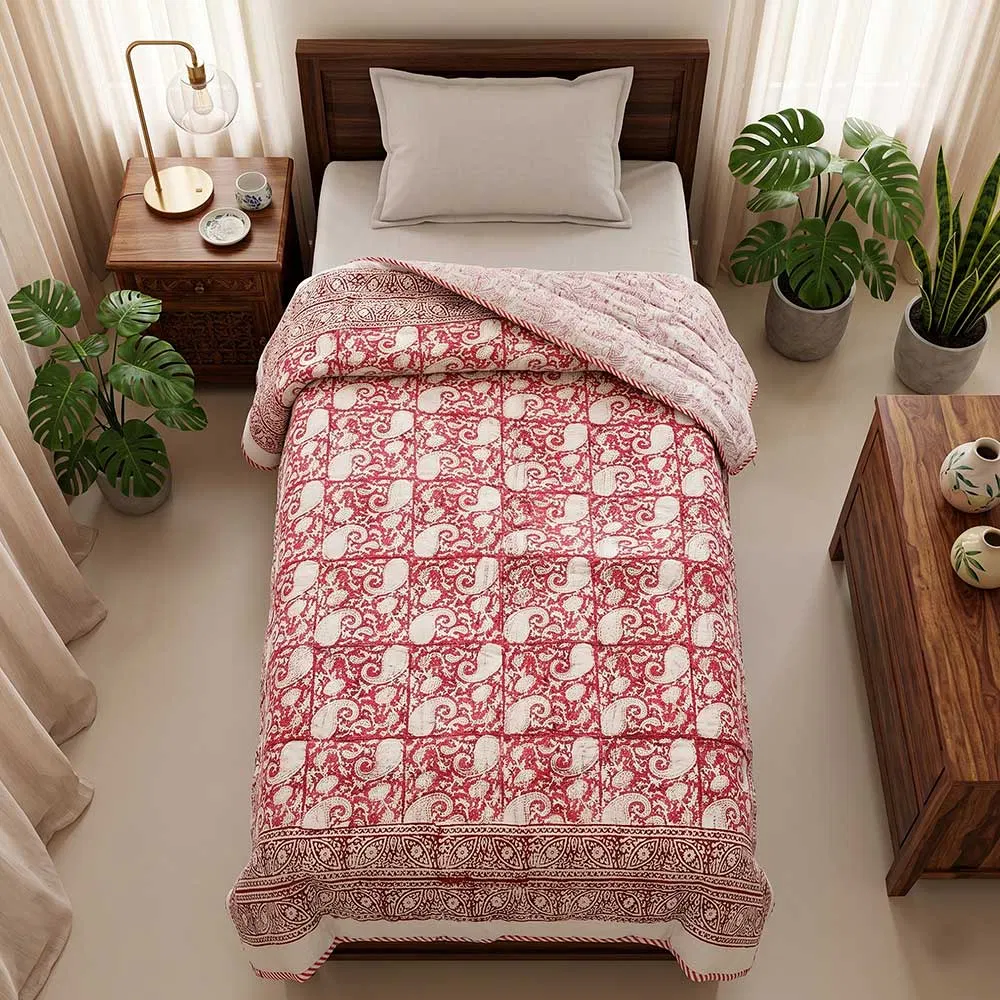 Bagru Hand Block Printed Comforter Single (5x7.5Ft)