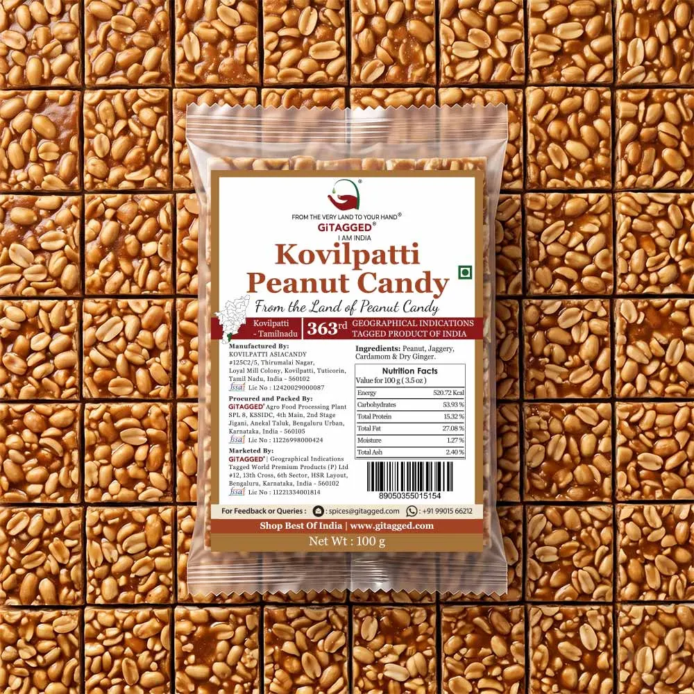 Traditional Kovilpatti Kadalai Mittai (Peanut Chikki) 100gms