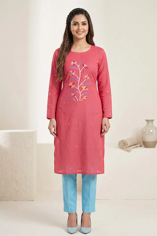 Jamdani Handloom Cotton Salwar Suit material (2pcs)