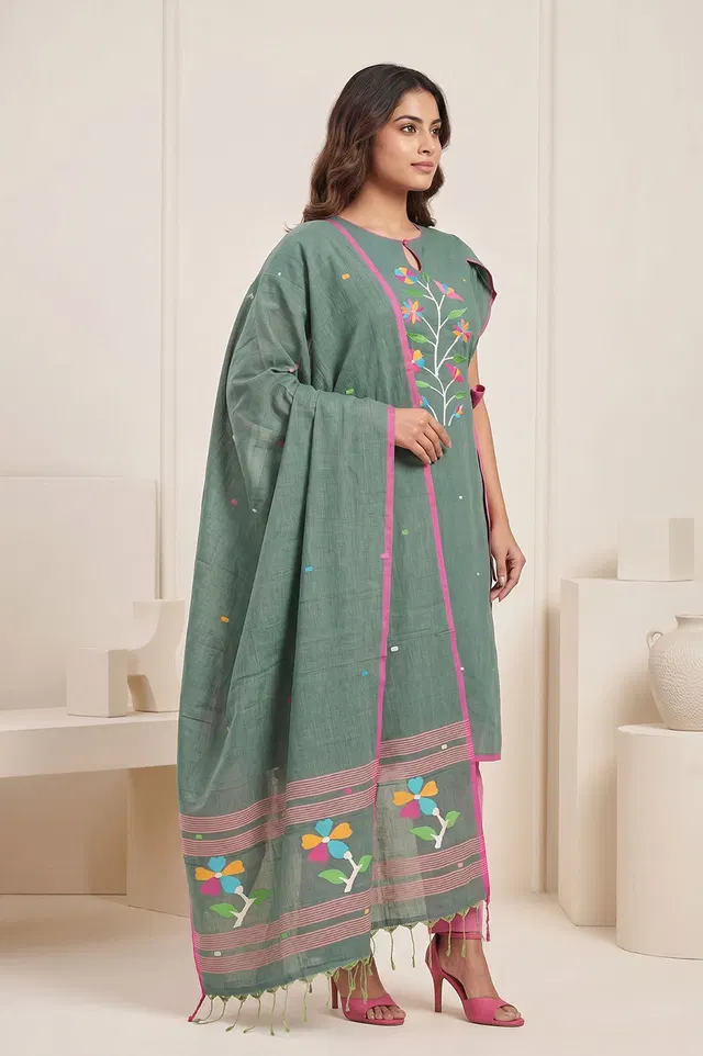 Jamdani Handloom Cotton Salwar Suit material