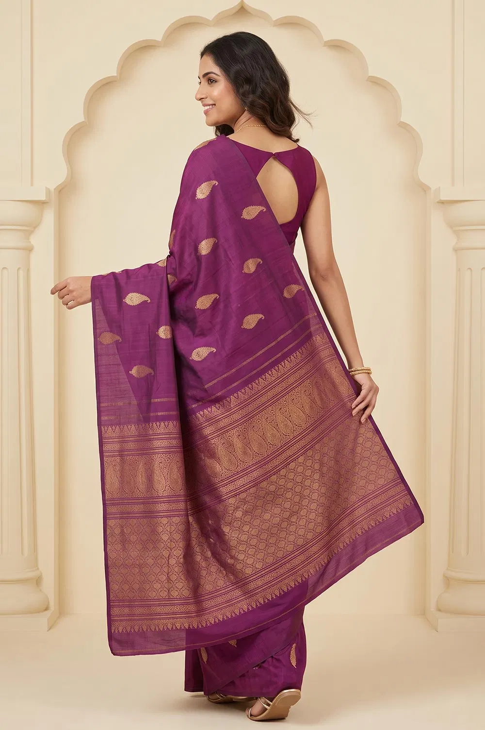 Kancheepuram Pure Silk Handloom Saree (2 Gram Gold Zari)