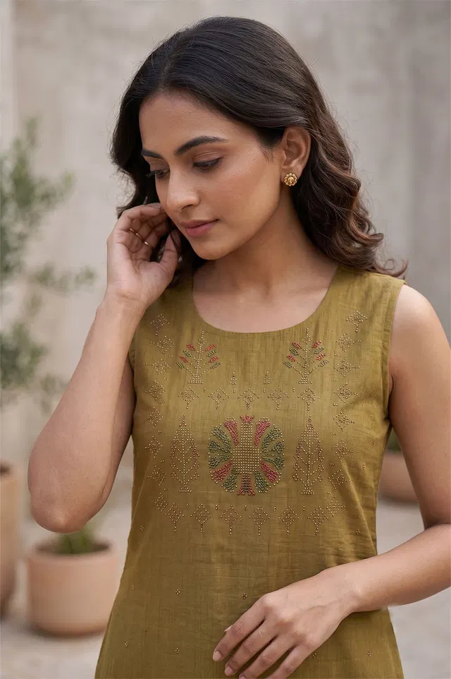 Tangaliya Cotton Kurti Unstitched Dress Material