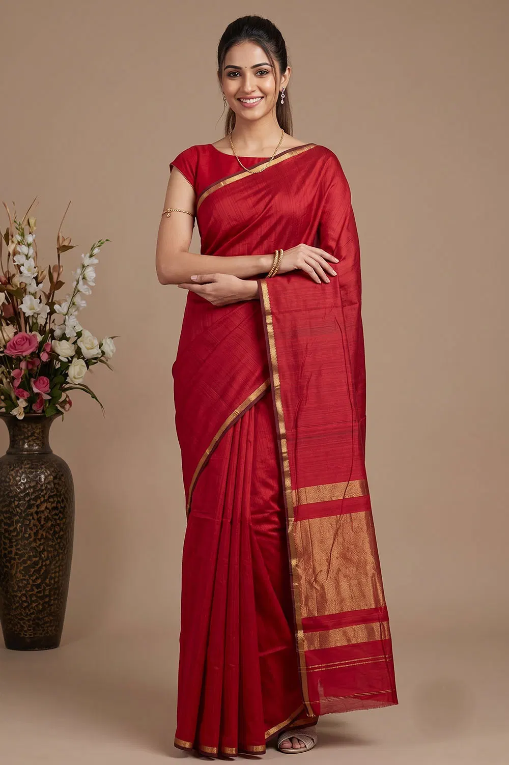 Maheshwar Handloom Cotton-Silk Saree