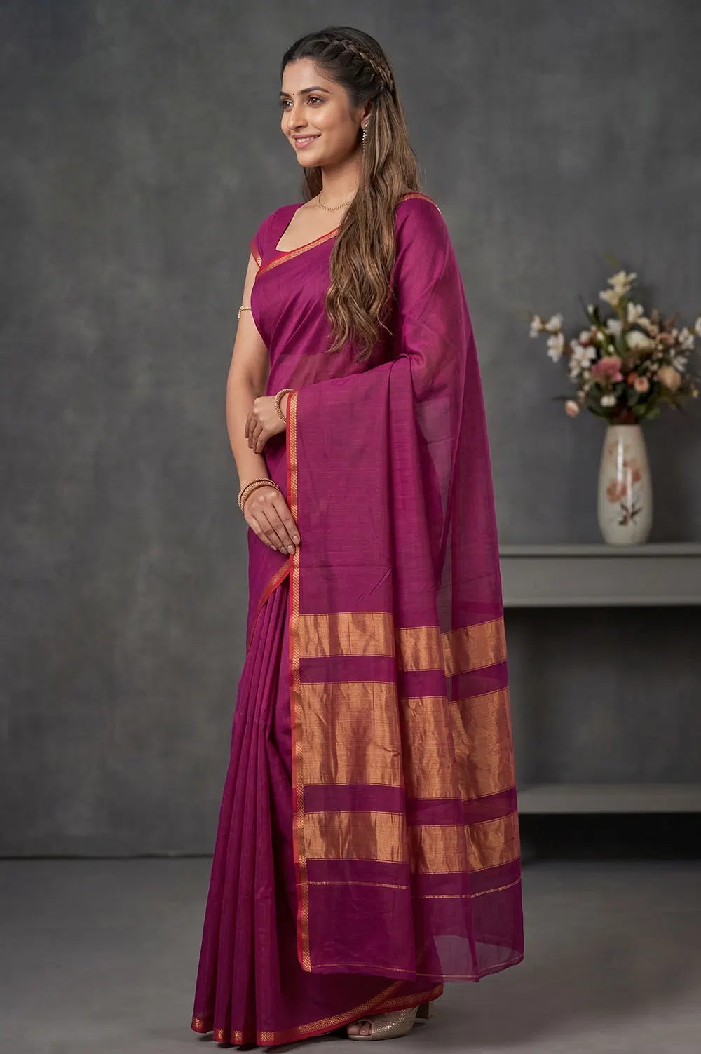 Maheshwar Handloom Cotton-Silk Saree