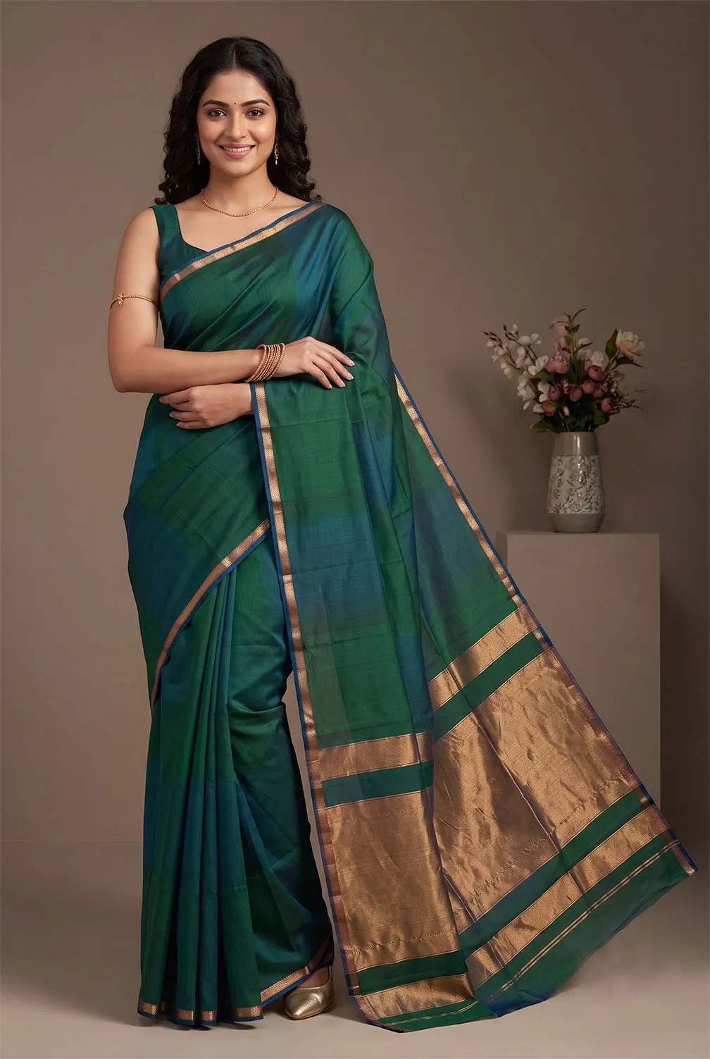 Maheshwar Handloom Cotton-Silk Saree