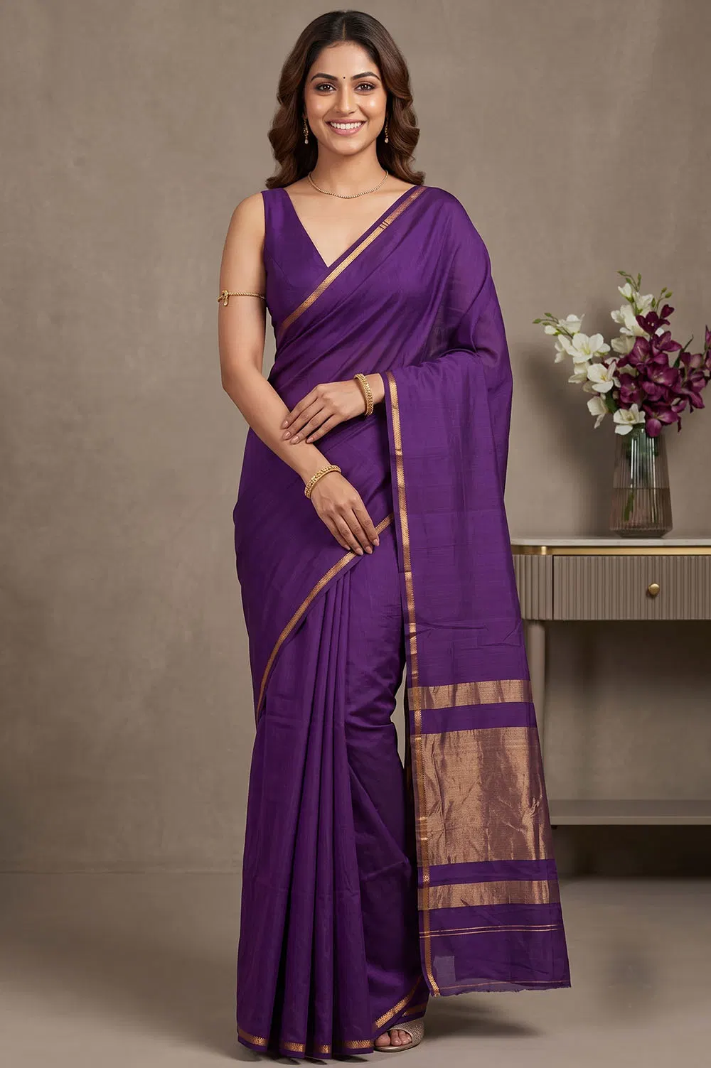 Maheshwar Handloom Cotton-Silk Saree