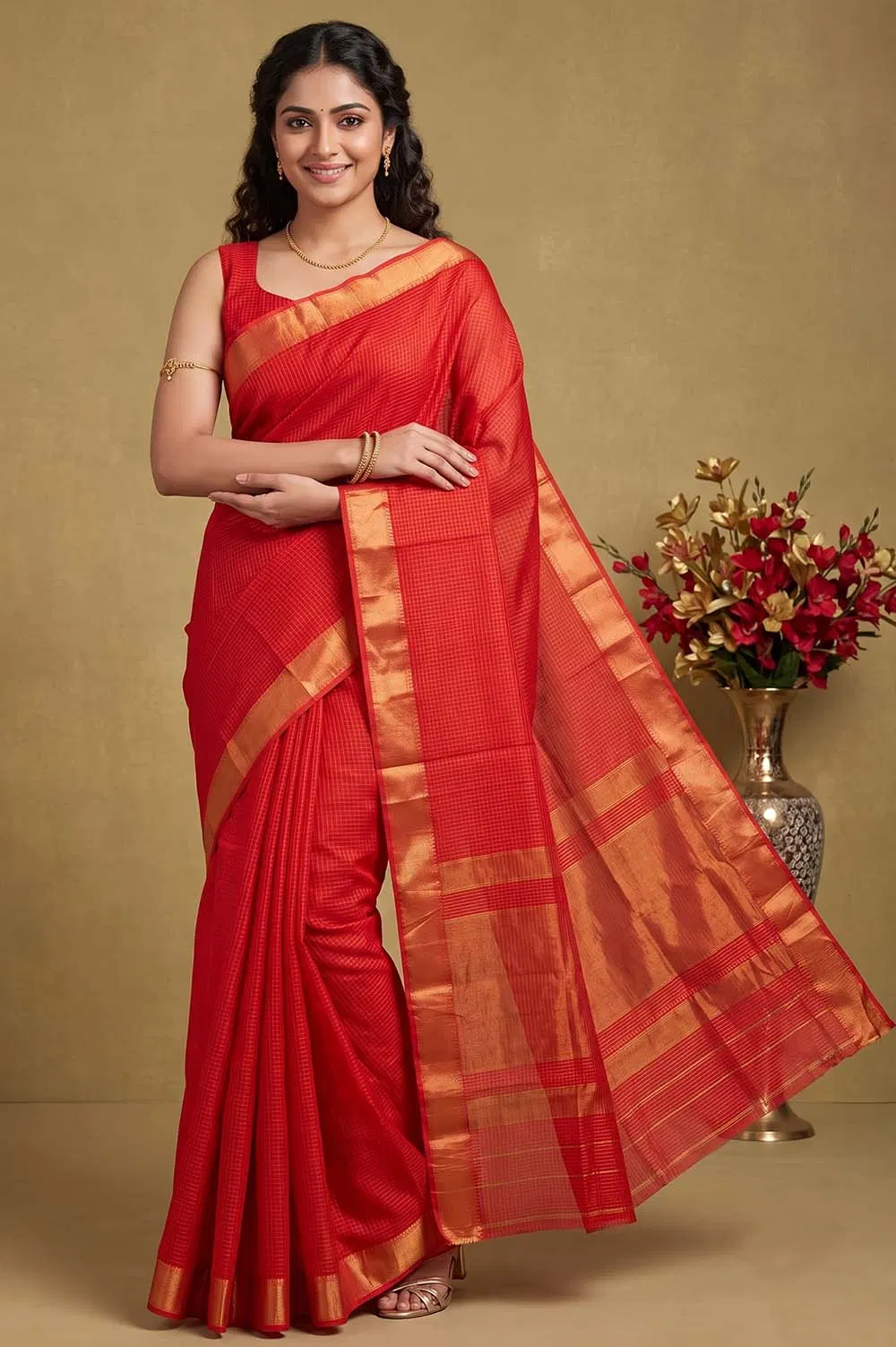 Maheshwar Handloom Cotton-Silk Saree