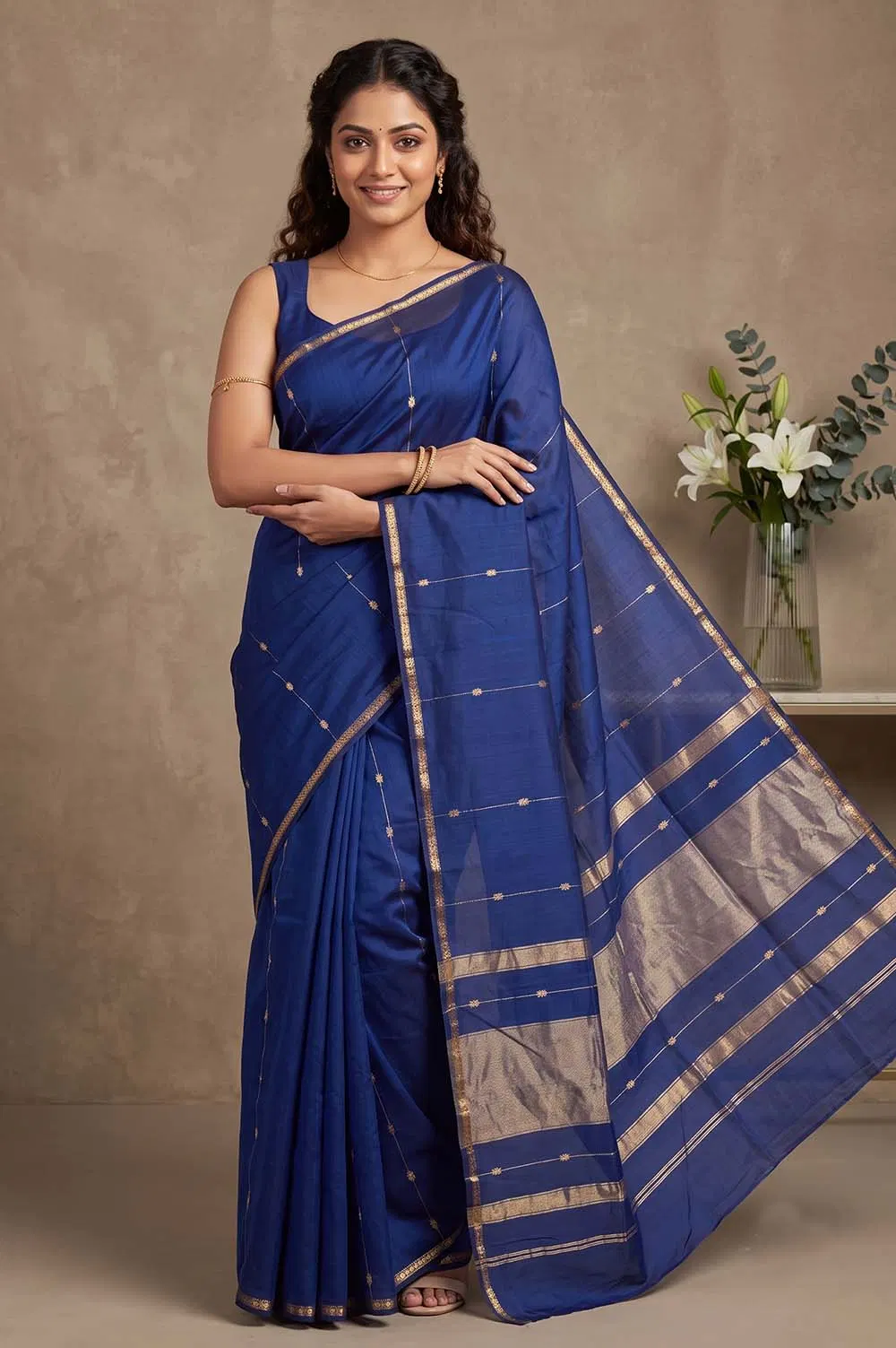 Maheshwar Handloom Cotton-Silk Saree