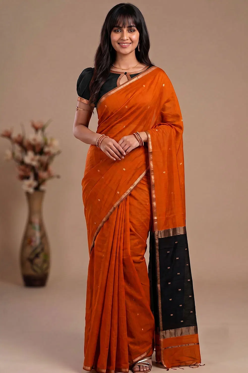 Maheshwar Handloom Cotton-Silk Saree