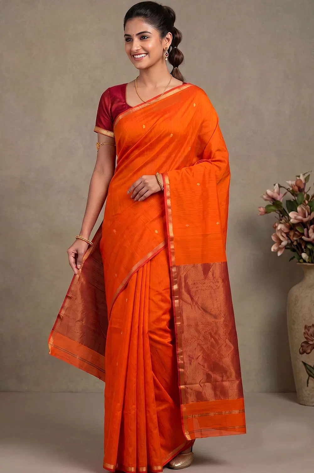 Maheshwar Handloom Cotton-Silk Saree
