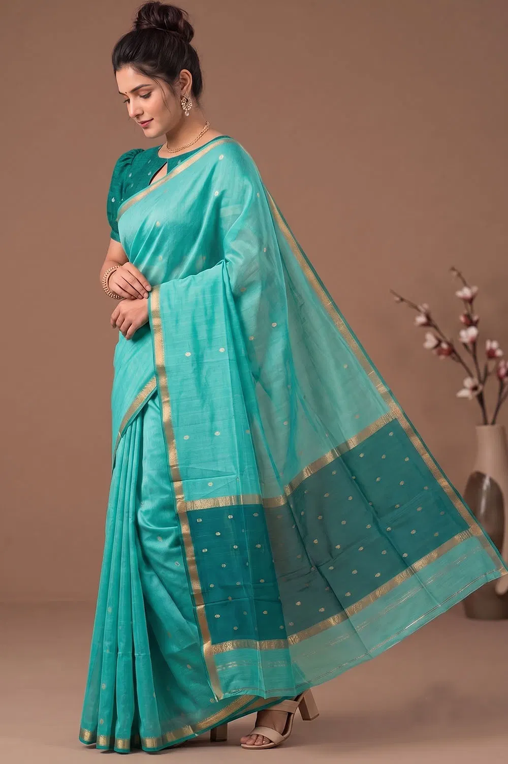 Maheshwar Handloom Cotton-Silk Saree