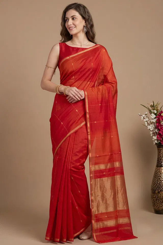Maheshwar Handloom Cotton-Silk Saree