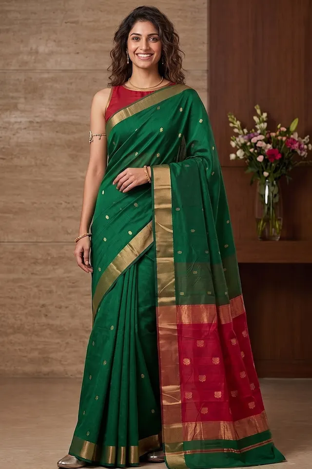 Maheshwar Handloom Cotton-Silk Saree