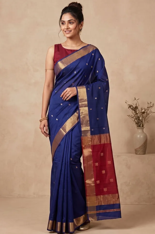 Maheshwar Handloom Cotton-Silk Saree
