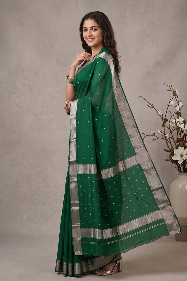 Maheshwar Handloom Cotton-Silk Saree