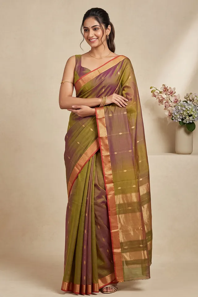 Maheshwar Handloom Cotton-Silk Saree