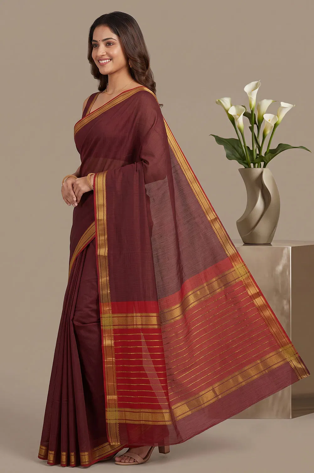 Mangalagiri Handloom Pure Cotton Saree