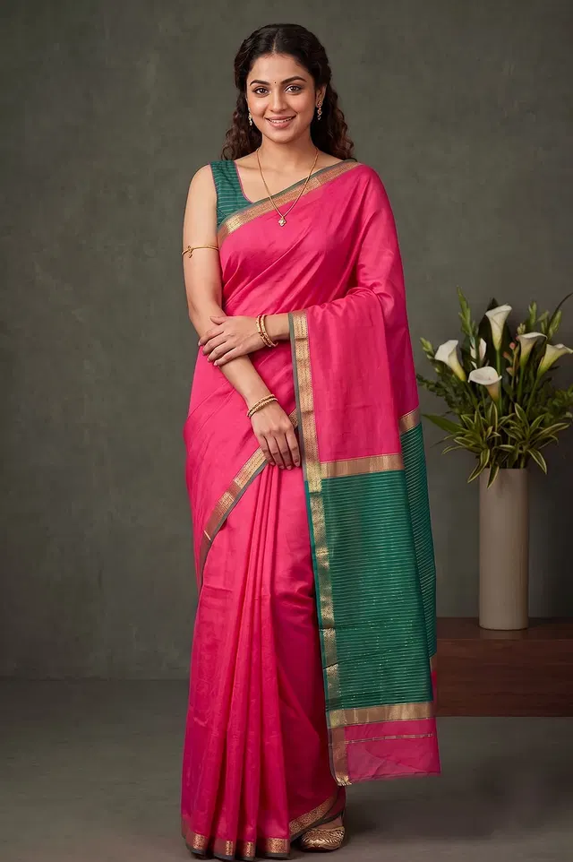 Maheshwar Handloom Cotton-Silk Saree