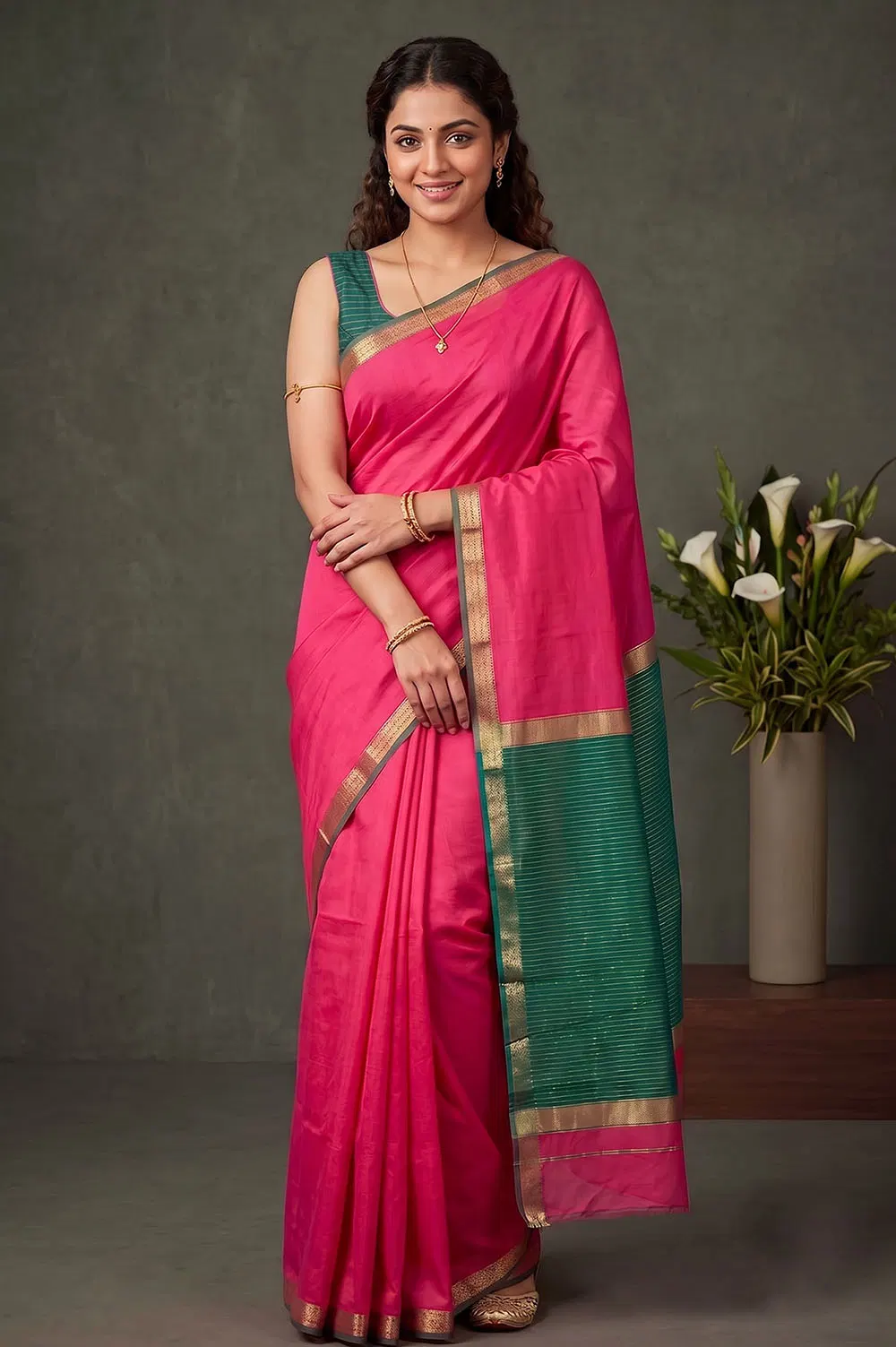 Maheshwar Handloom Cotton-Silk Saree
