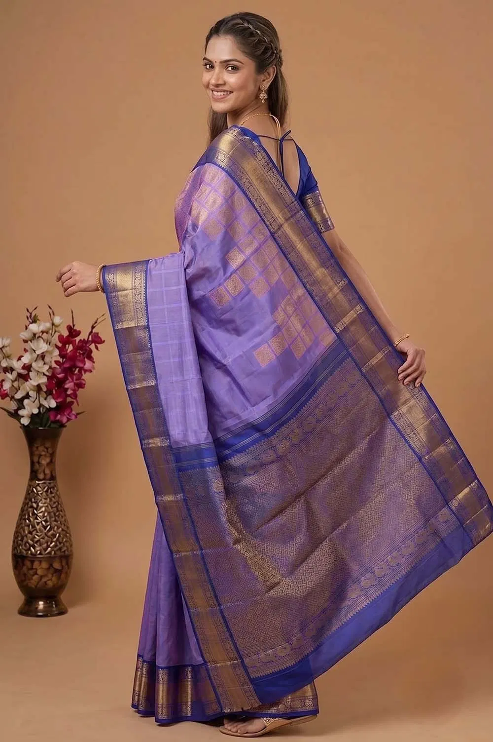 Kancheepuram Pure Silk Handloom Saree (2 Gram Gold Zari)