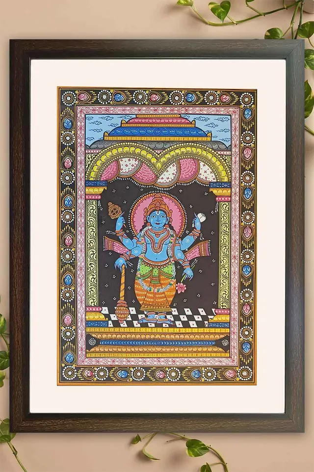 Orissa Pattachitra - Vishnu Chaturbuja (18*24 Inches)