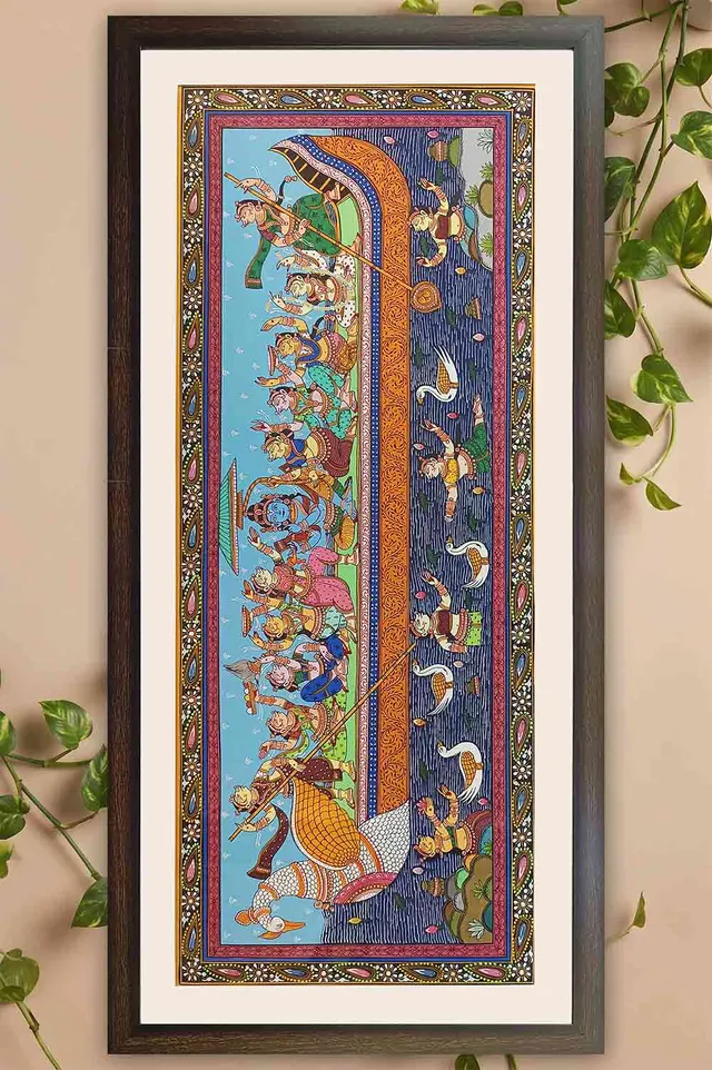 Orissa Pattachitra - Radha Krishna Painting (45*21 Inches)