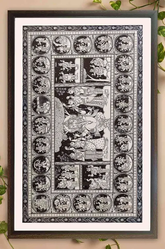 Orissa Pattachitra - Ganesha Story Painting (44*29 Inches)