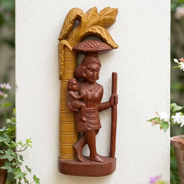 Bastar Wooden Handmade Lathi Godiwali Artwork