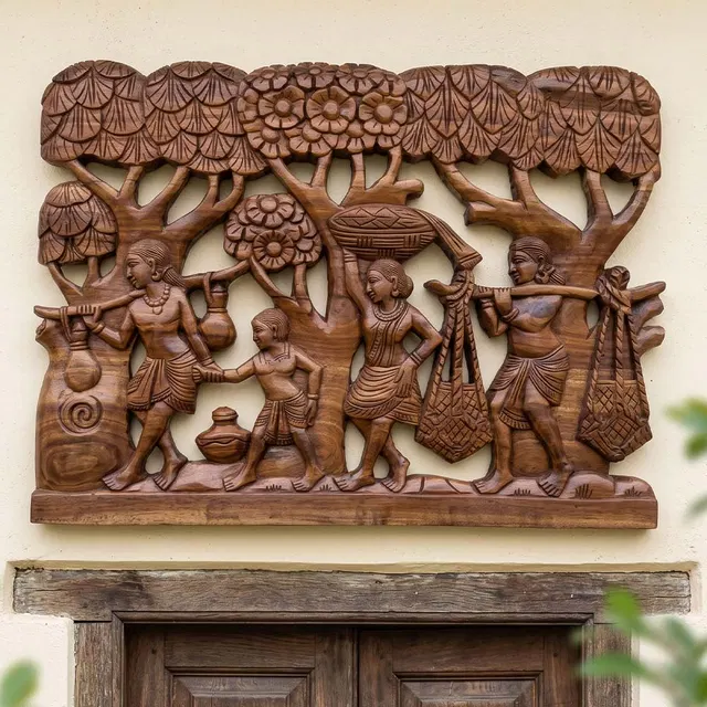 Bastar Wooden Handmade Tribal Family Artwork