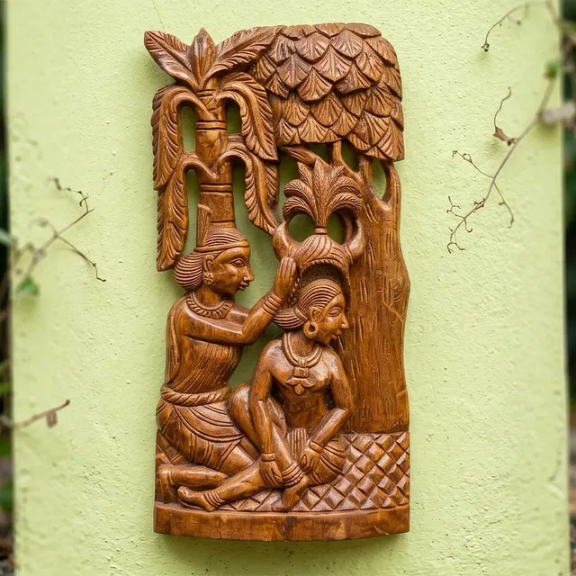 Bastar Wooden Handmade Dancing Lady Artwork