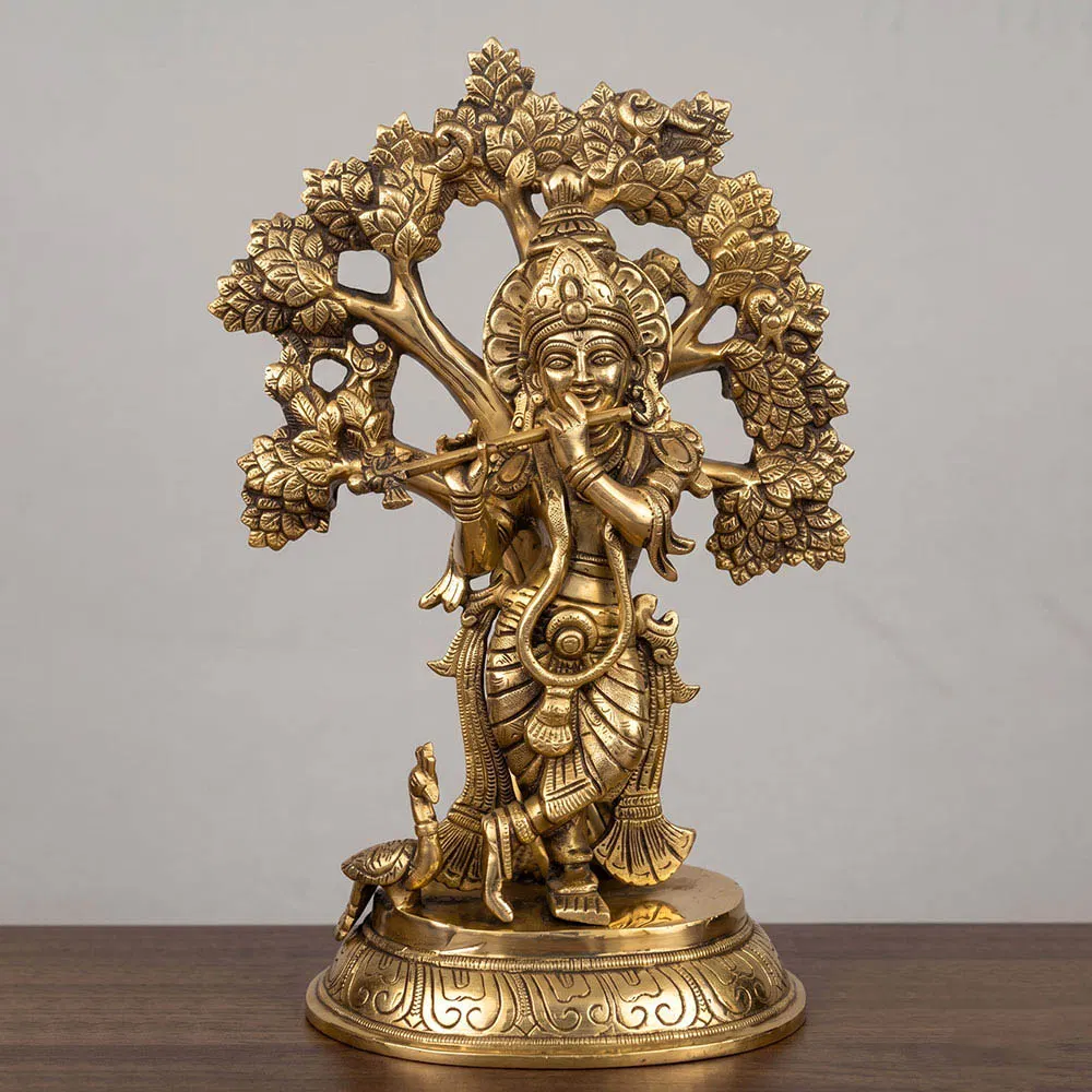 Brindavana Krishna (Moradabad Brass Craft) - 13 Inches (4950-5010 grams)