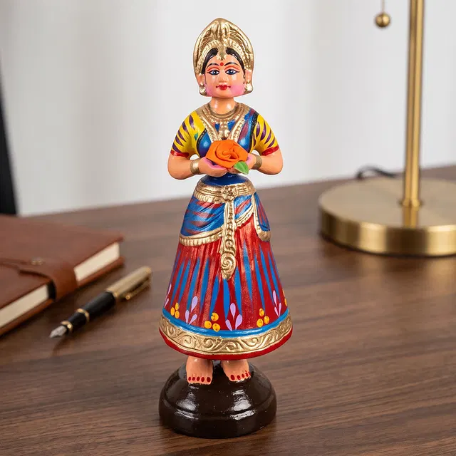 Thirukannur Papier Mache - Dancing Doll Welcoming Flower (15 Inches)