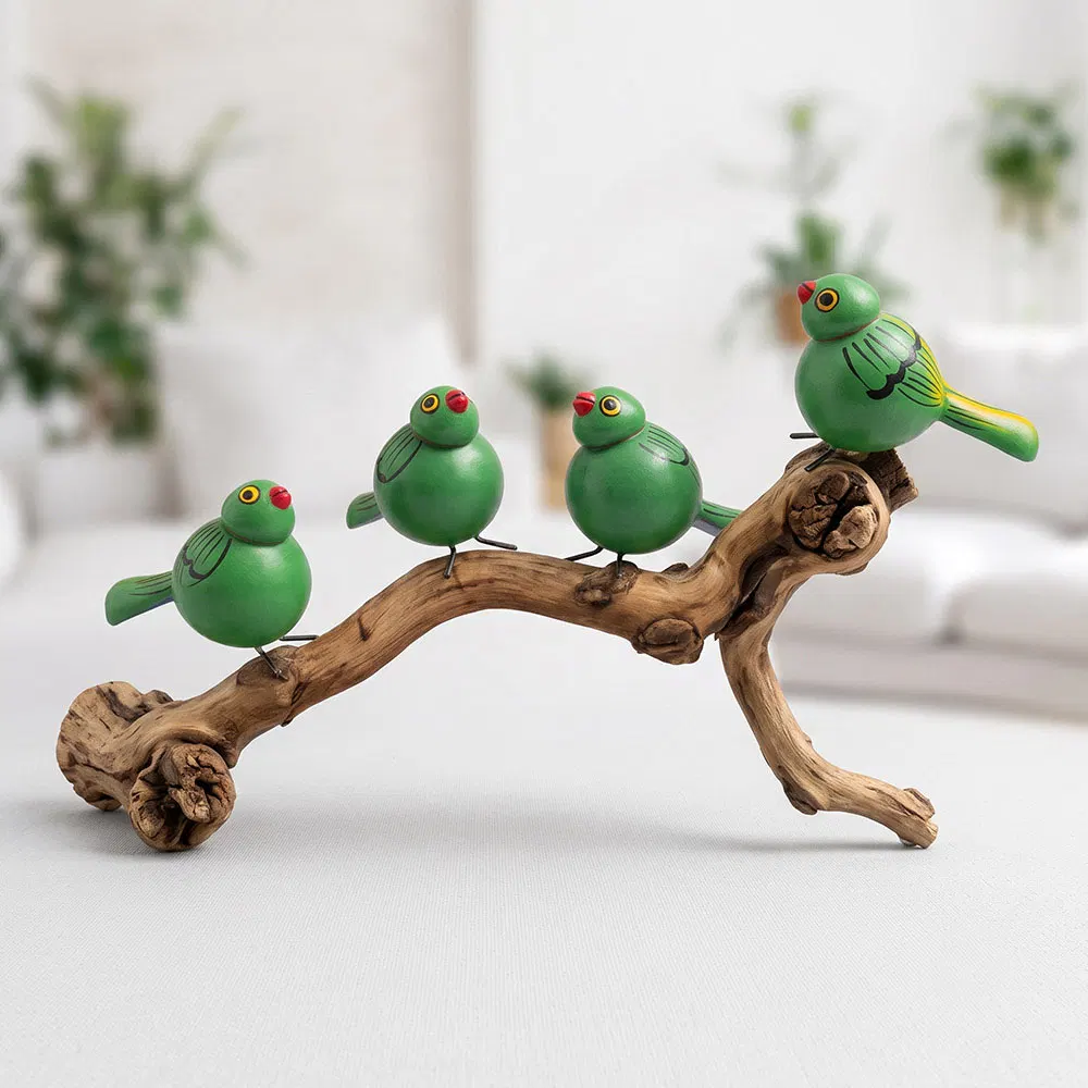 Etikoppaka Green Sparrow - 2 Pairs (4 pcs)