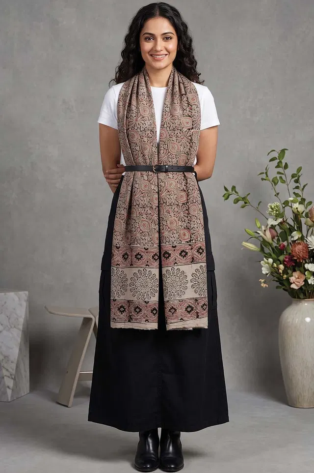 Hand Block Printed Machilipatnam Kalamkari Stole