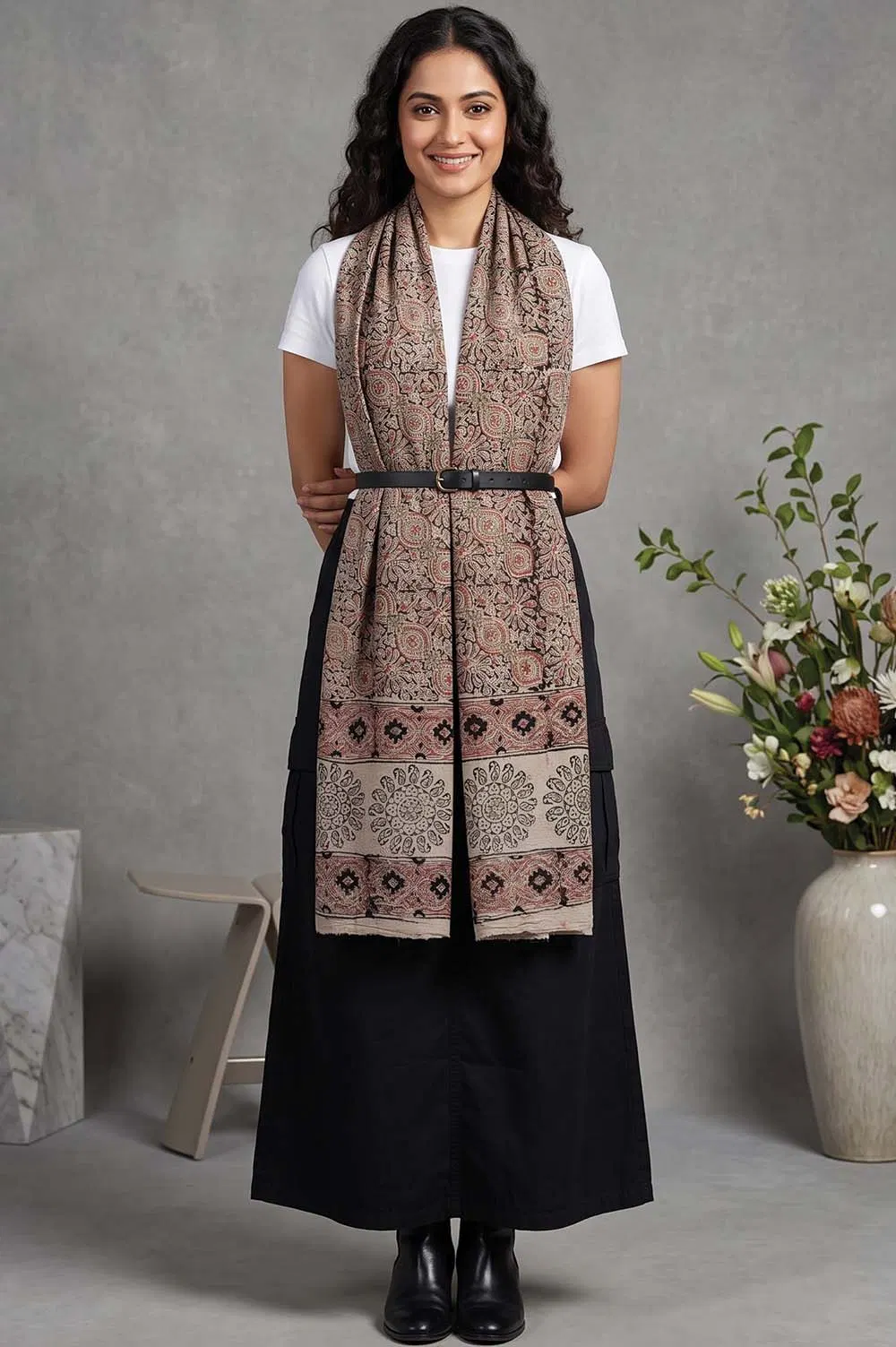 Hand Block Printed Machilipatnam Kalamkari Stole