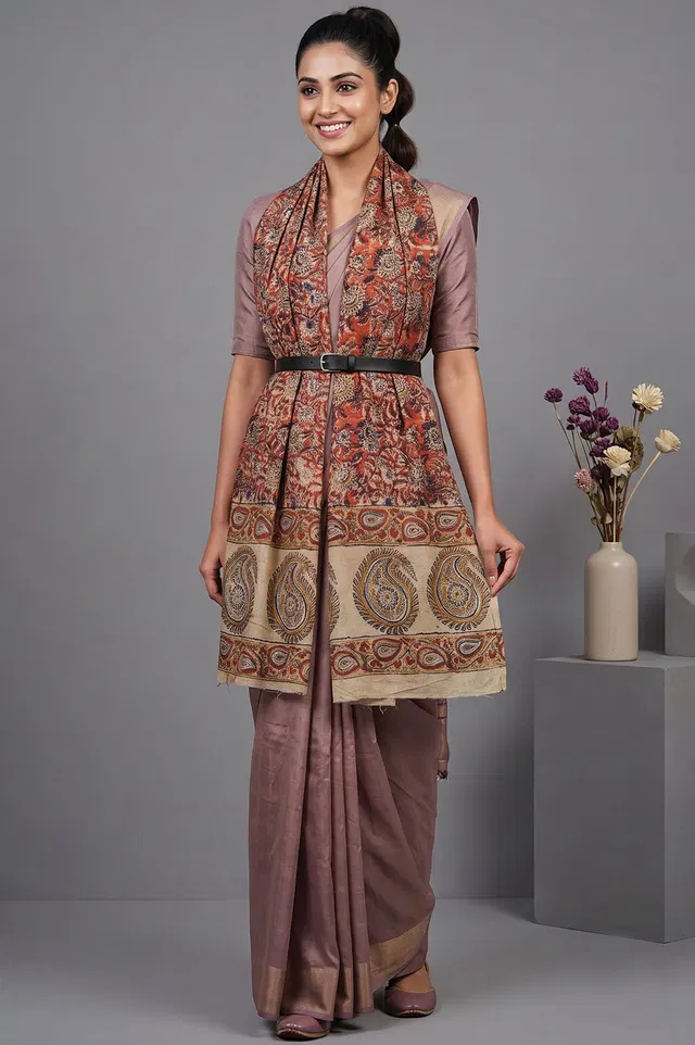 Hand Block Printed Machilipatnam Kalamkari Stole