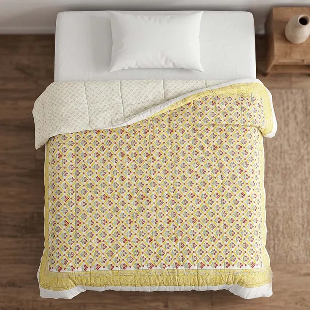 Bagru Hand Block Printed Comforter Single (5x7.5Ft)
