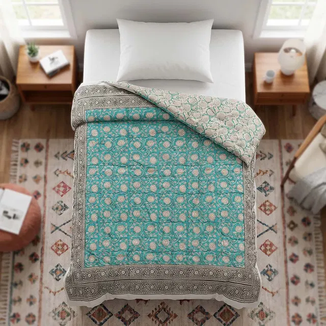 Bagru Hand Block Printed Comforter Single (5x7.5Ft)