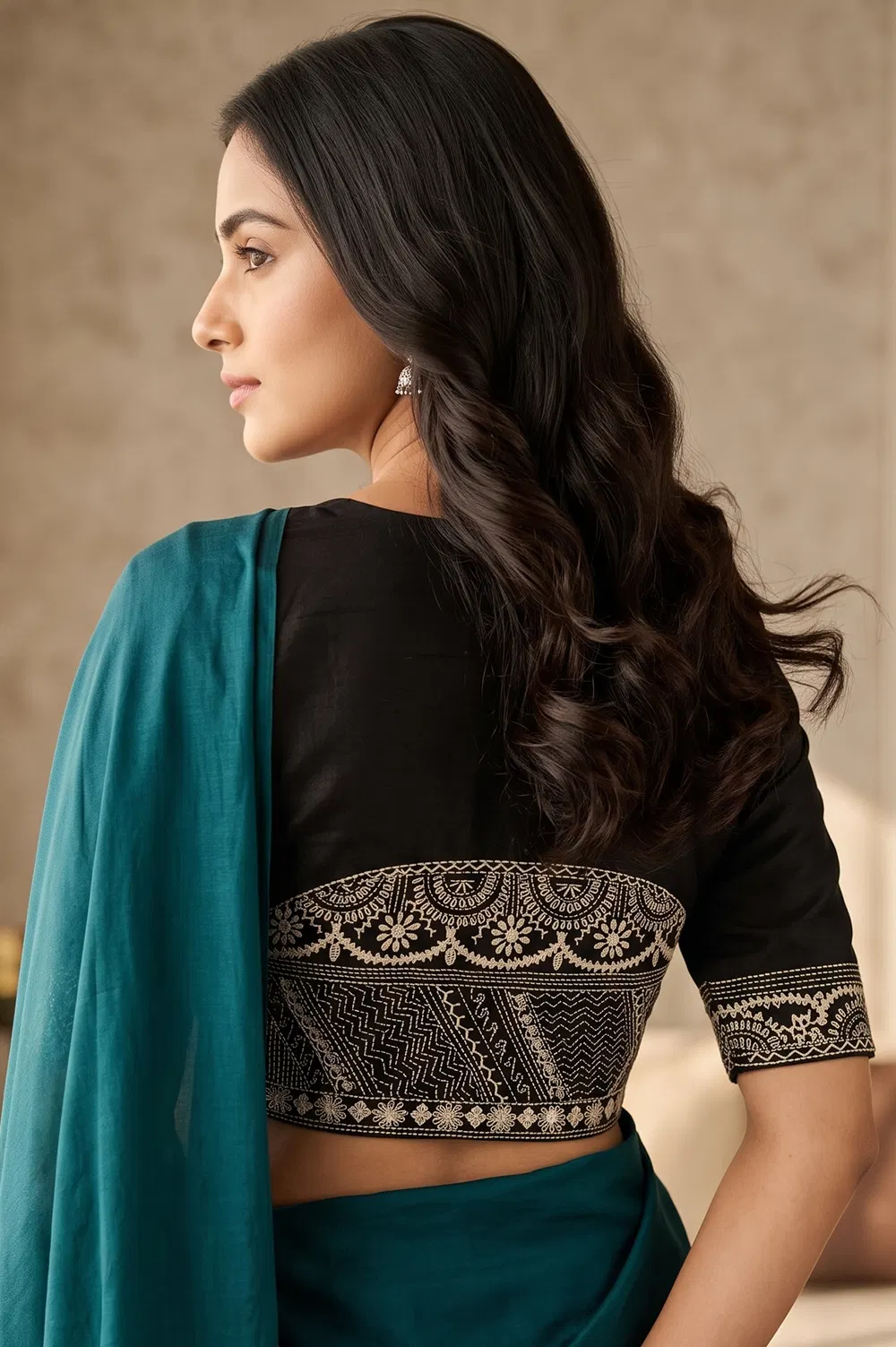 Nakshi Kantha Cotton Blouse (Intricate Hand Embroidery) 1 Mtr