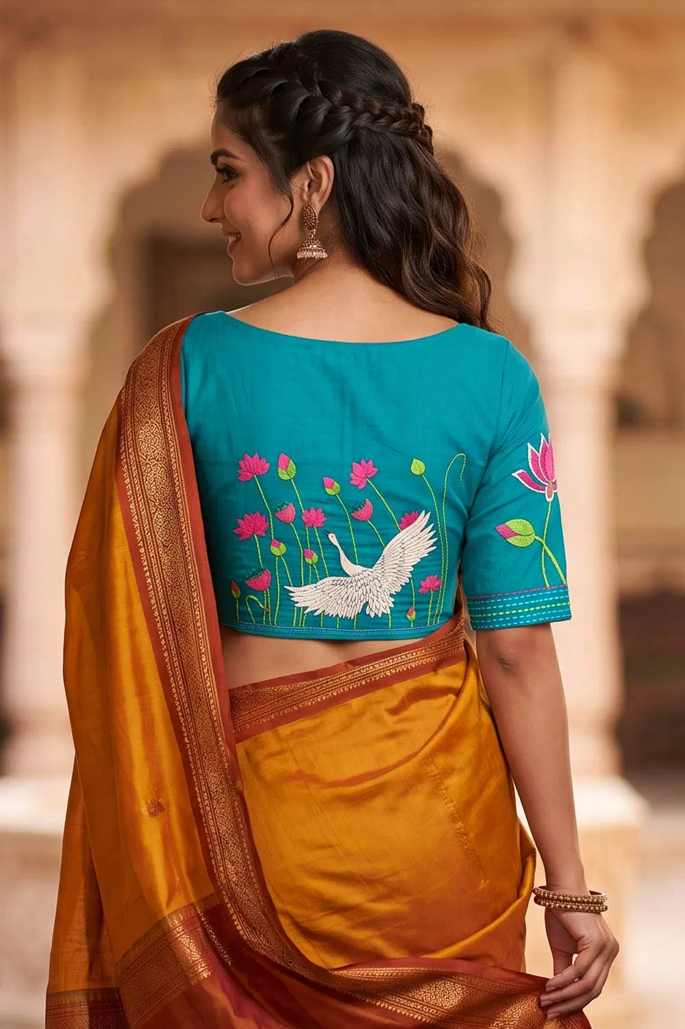 Nakshi Kantha Cotton Blouse (Intricate Hand Embroidery) 1 Mtr