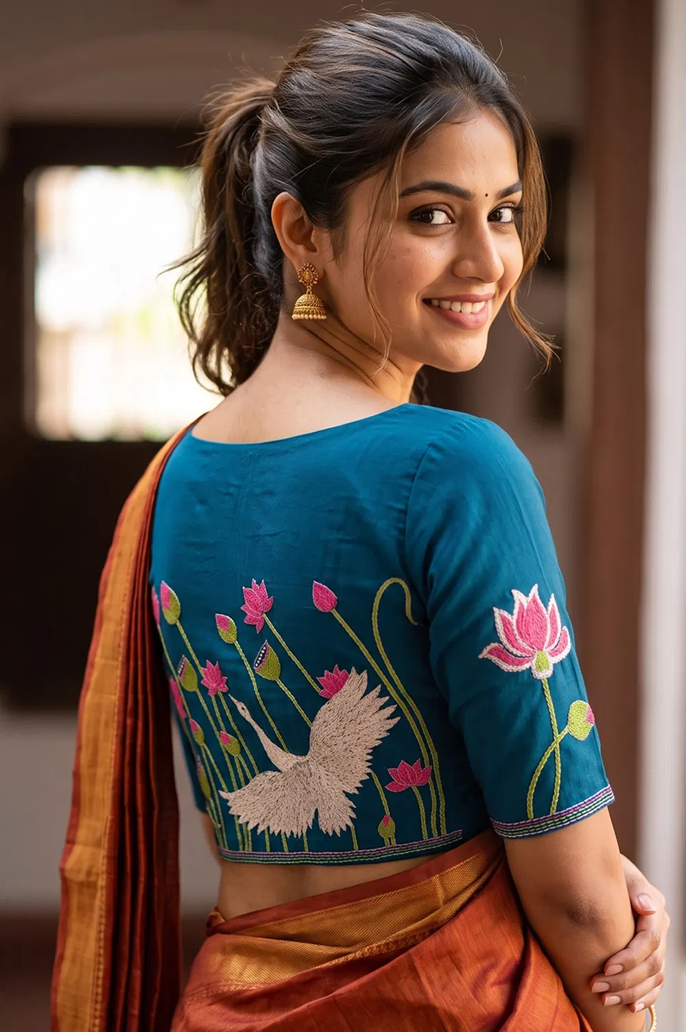 Nakshi Kantha Cotton Blouse (Intricate Hand Embroidery) 1 Mtr