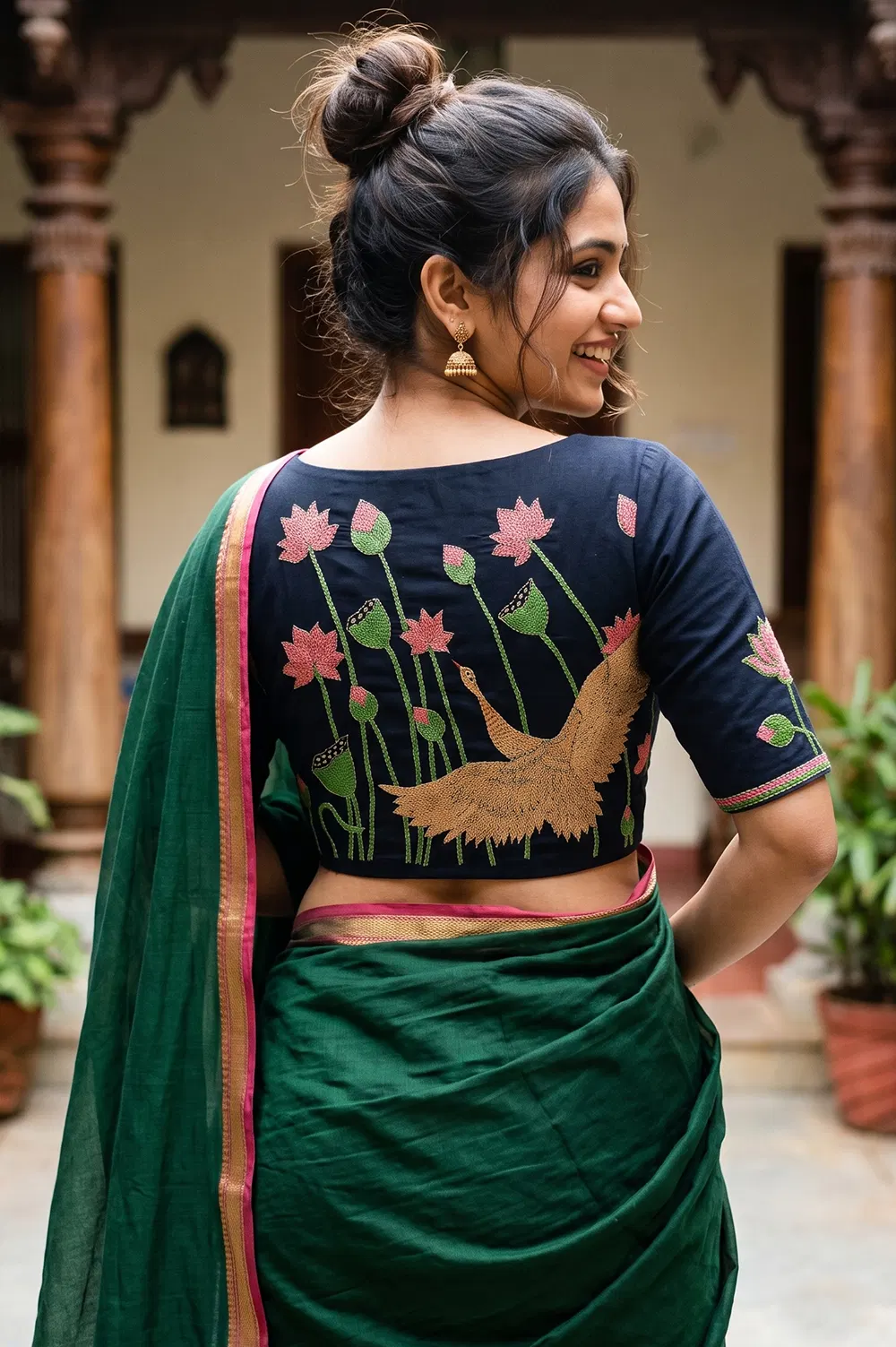 Nakshi Kantha Cotton Blouse (Intricate Hand Embroidery) 1 Mtr