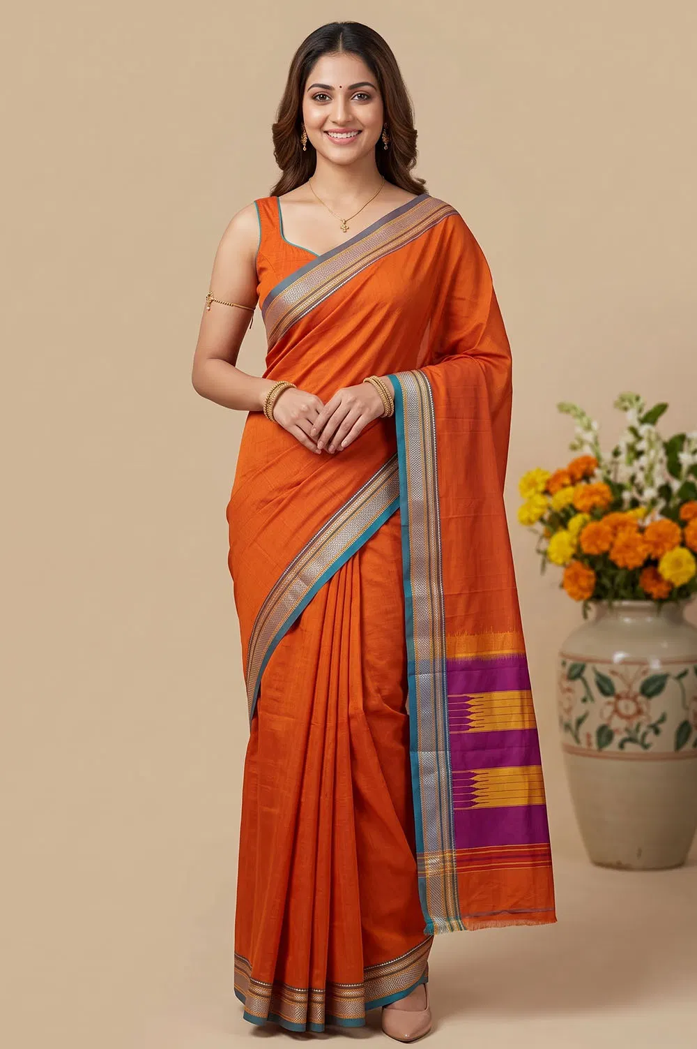 Ilkal Handloom Cotton-Silk Saree