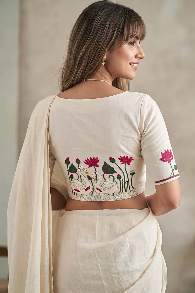 Nakshi Kantha Cotton Blouse (Intricate Hand Embroidery) 1 Mtr