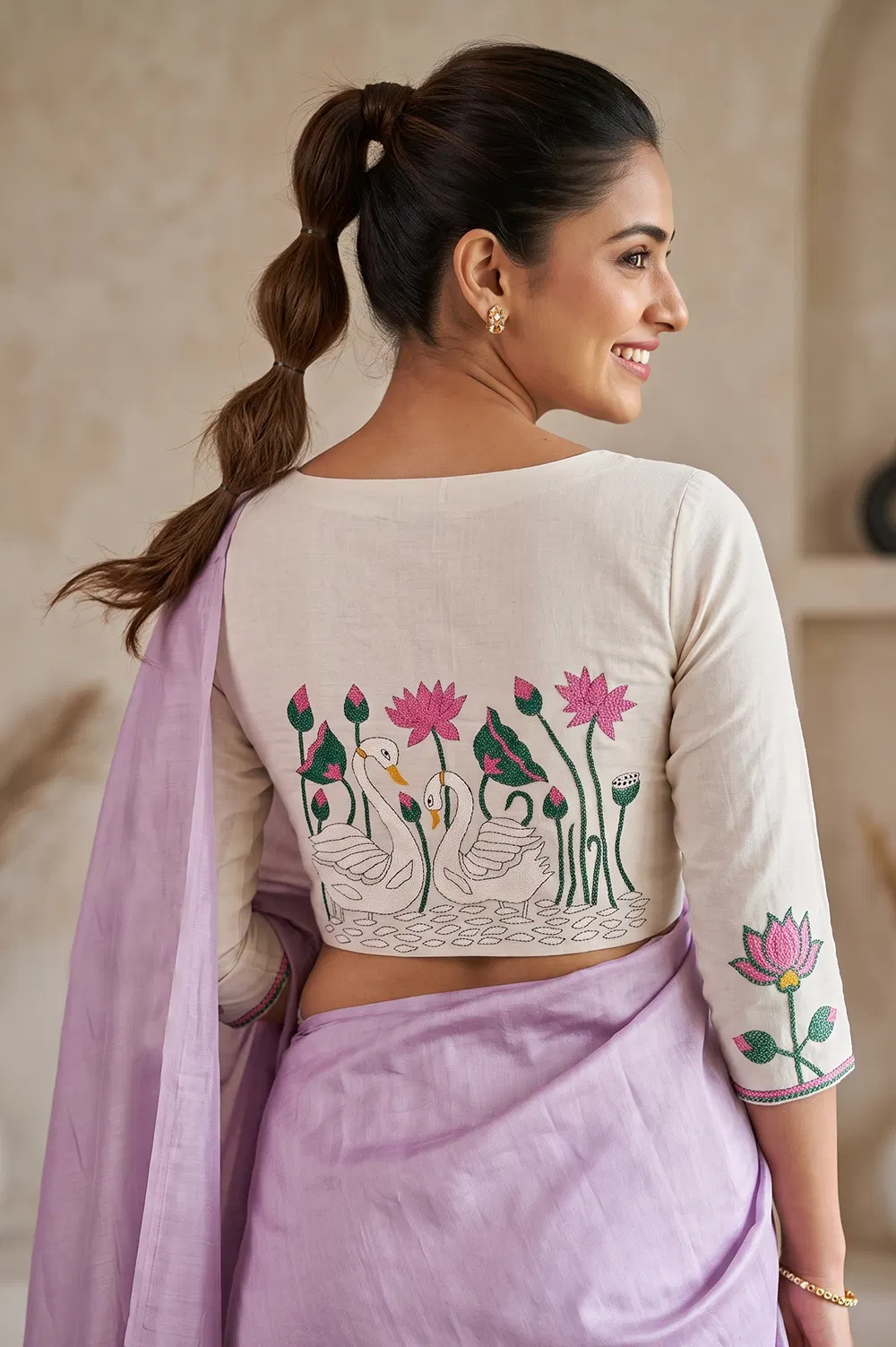 Nakshi Kantha Cotton Blouse (Intricate Hand Embroidery) 1 Mtr
