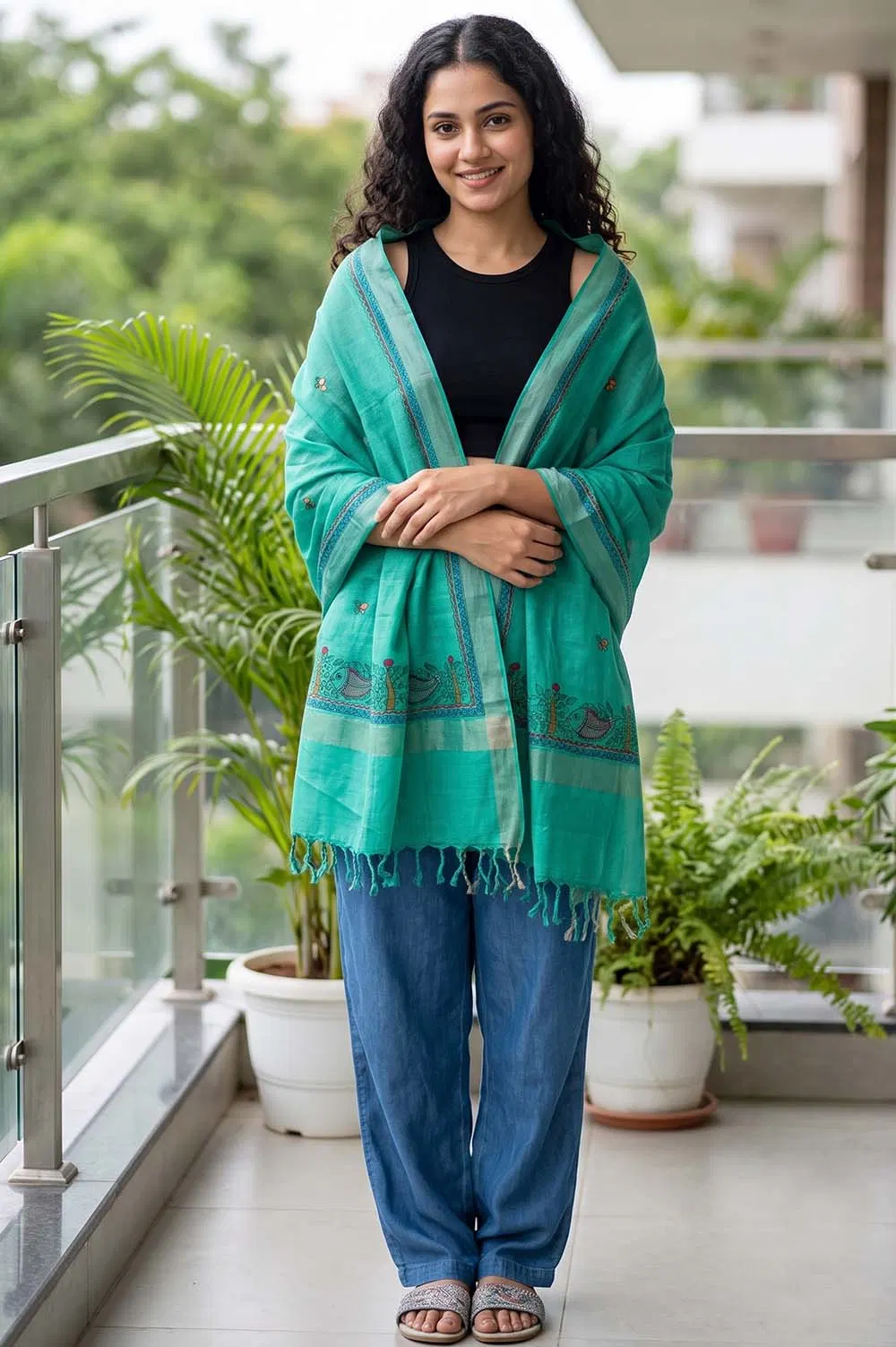 Madhubani Hand Painted Dupatta