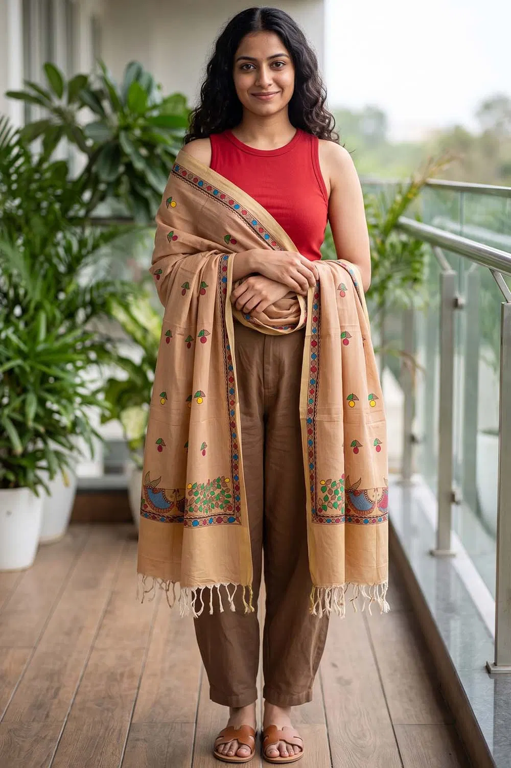 Madhubani Hand Painted Dupatta