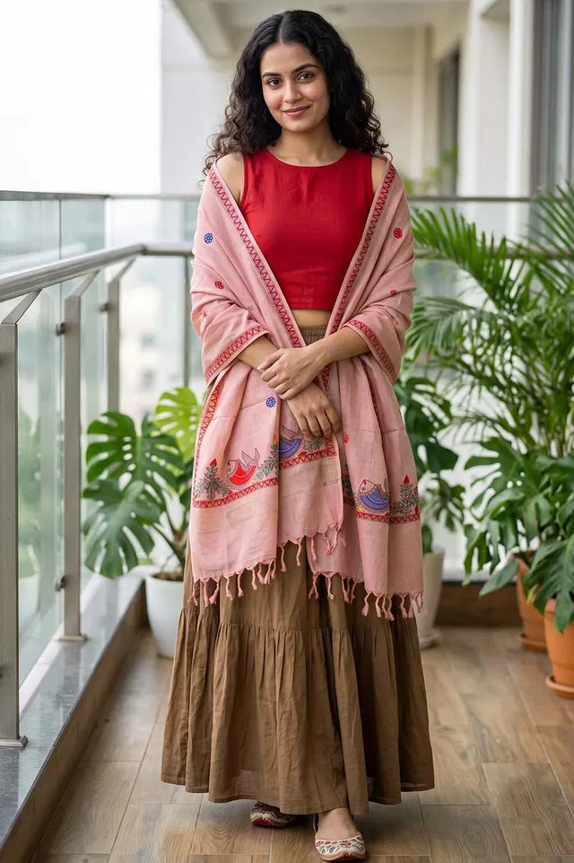 Madhubani Hand Painted Dupatta