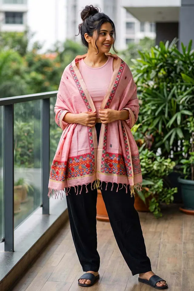 Madhubani Hand Painted Dupatta