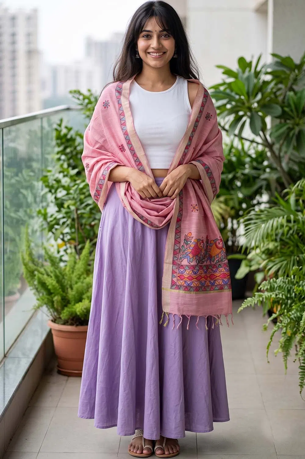 Madhubani Hand Painted Dupatta